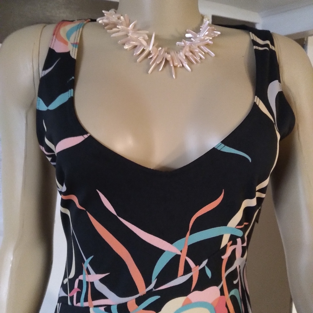 Parallel Black sleeveless dress with multi colors size xs